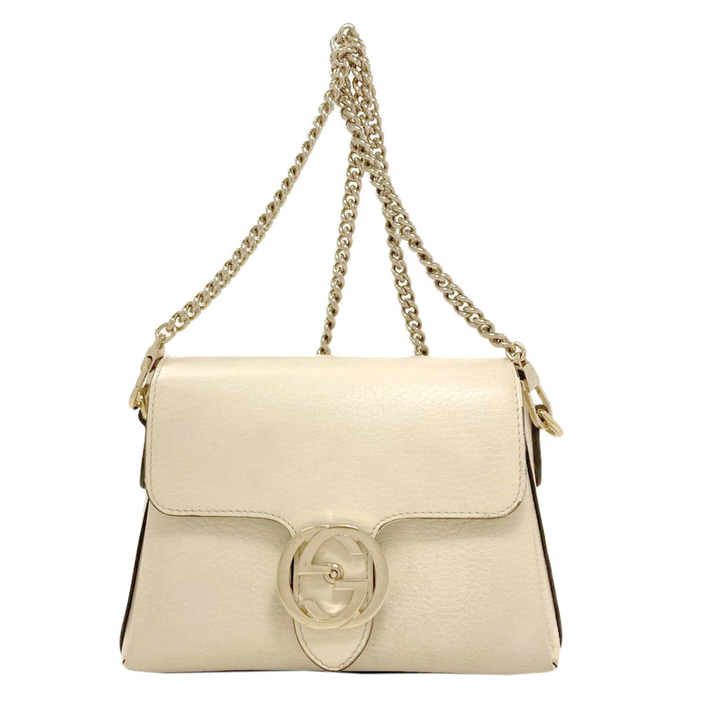 GUCCI White Leather Shoulder Bag